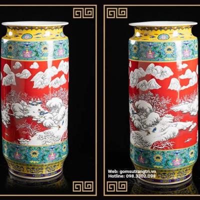 BÌNH DÁNG TRỤ HỌA TIẾT CẢNH TUYẾT